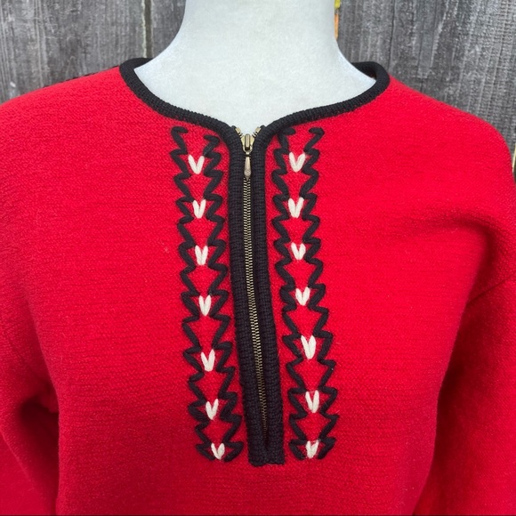 Bergland Austria Tiroler Sport Vintage Wool Pullover Sweater - Size Medium - Picture 2 of 15